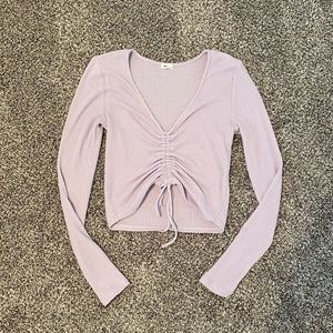 Garage Light Purple scrunch tie long sleeve top